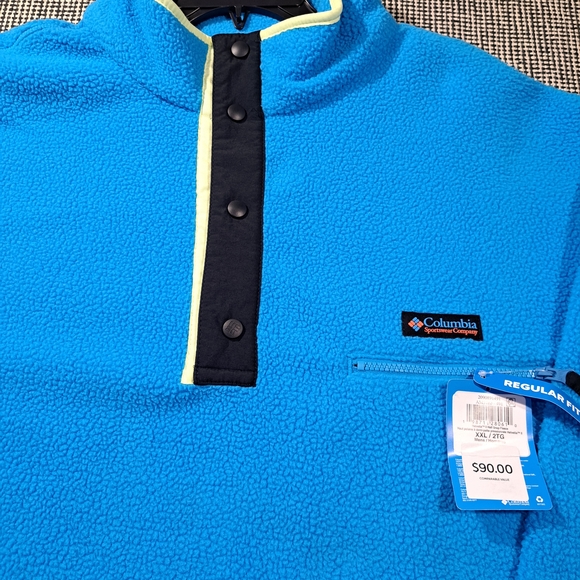 Columbia Blue Helvetia II Half Snap  Fleece Sweater XXL - Picture 2 of 6